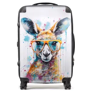 Splashart Kangaroo In Glasses Suitcase - Medium