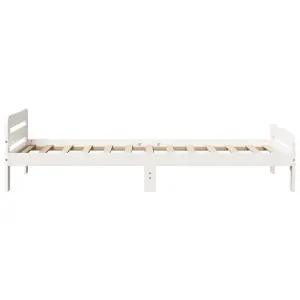 Berkfield Bed Frame without Mattress White 90x190 cm Single Solid Wood Pine