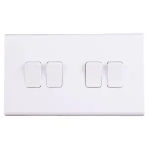 Deta S1244 Slimline Light Switch 4 Gang 2 Way SP 10 Amp