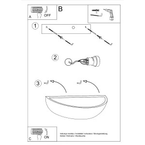 Oskar Ceramic & Glass White 1 Light Classic Wall Light