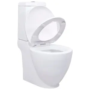 Berkfield Ceramic Toilet Back Water Flow White