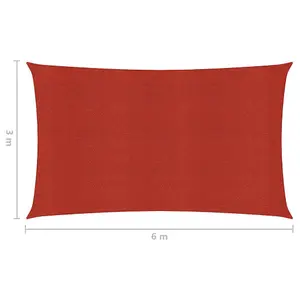 Berkfield Sunshade Sail 160 g/m2 Red 3x6 m HDPE