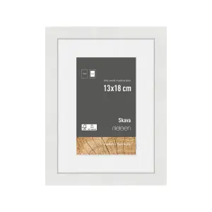 nielsen Skava 13 x 18cm White Wooden Picture Frame With 9 x 13cm Mount