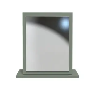 Linear Green Rectangular Freestanding Framed mirror, (H)50.5cm (W)48cm