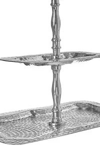 Maison by Premier Bailey 2 Tier Hammered Aluminium Cake Stand