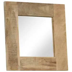 Berkfield Mirror Solid Mango Wood 50x50 cm