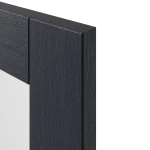 GoodHome Alpinia Matt midnight blue wood effect Shaker Glazed Dresser Cabinet door (W)500mm (H)1425mm (T)18mm