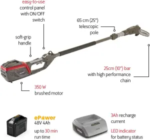 Mountfield MPP50Li Cordless Pole Pruner Kit