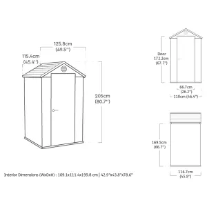 Keter Darwin 4x4 ft Apex Green Plastic Shed with floor