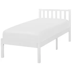 Wooden EU Single Size Bed White FLORAC