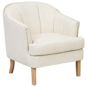 Beliani Retro Armchair ELVERUM Fabric Beige