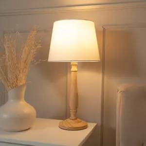 Annum Wood Table Lamp Natural / White / No