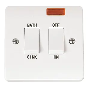 Click Scolmore Mode 20A Sink Bath Rocker Switch With Neon Polar White - CMA024