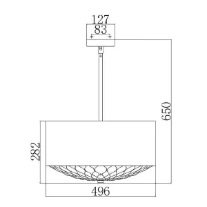 Elstead Botanic 4 Light Ceiling Pendant Brass, E27