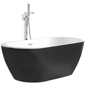 Freestanding Bath 1500 x 750 mm Black NEVIS