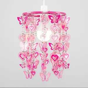 ValueLights Pink Ceiling Pendant Droplets Shade and B22 GLS LED 10W Warm White 3000K Bulb