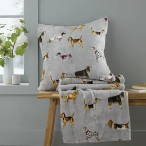 Catherine Lansfield Country Dogs 55x55cm Cushion Natural