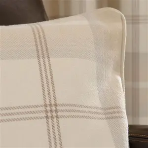 Dunelm Highland Check Cushion, Country, Natural