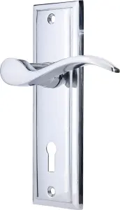 Sandleford Lupton Door Handle Lock Lever Set - Polished Chrome