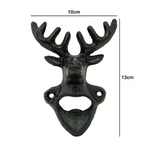 Woodside Cast Iron Deer Head Wall Mount Bottle Opener