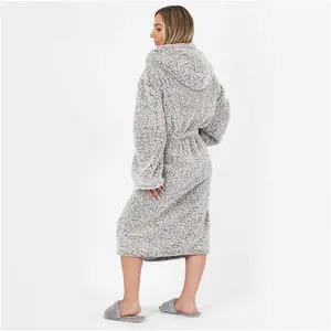 Brentfords Teddy Marl Dressing Gown - Charcoal