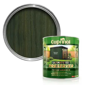 Cuprinol Ultimate Spruce green Matt Exterior Wood paint, 4L Tin