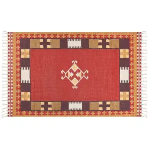 Cotton Kilim Area Rug 140 x 200 cm Multicolour PARAKAR