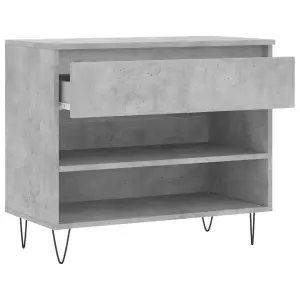 Berkfield Shoe Cabinet Concrete Grey 70x36x60 cm Engineered Wood