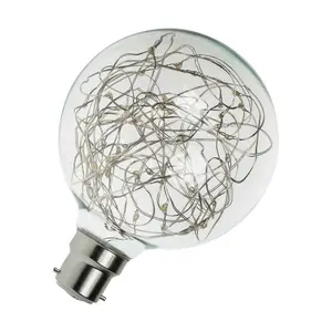 Prolite LED G95 Globe 1.7W B22 Star Effect Funky Filaments Green Clear Polycarbonate