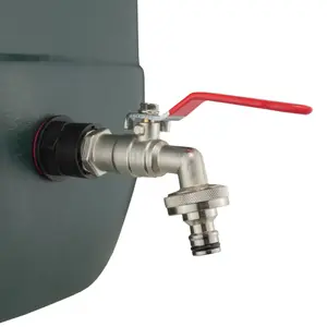 water butt/rain barrel/storage tank outlet adaptor + tap,REQUIRES A 26MM HOLE-comes with a metal lever tap