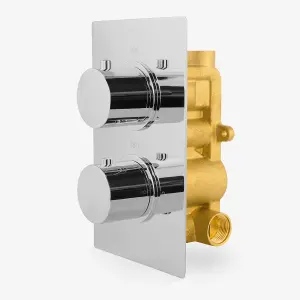 Nes Home Round 2 Dial 1 Way Concealed Thermostatic Shower Valve Chrome