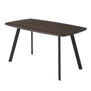 Matteo 140 cm Dining Table, 4-6 Seater, Black Legs