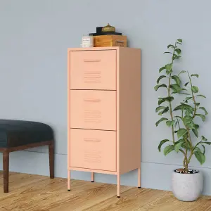 Berkfield Storage Cabinet Pink 42.5x35x101.5 cm Steel