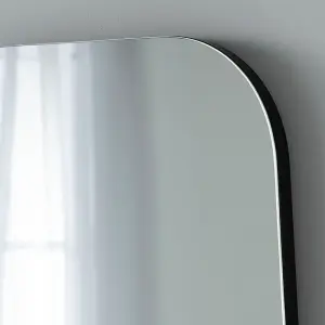 Hoxton Frameless Black Organic Mirror 119x44cm