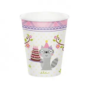 Creative Party Paper Woodland Party Cup (Pack of 8) Pink (One Size)