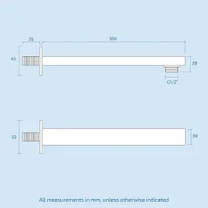 Calla Square Concealed Thermostatic Mixer Valve Hand Held 300mm Shower Head Set