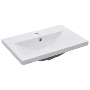 Berkfield Sink Cabinet with Built-in Basin White Engineered Wood