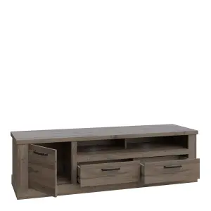 Corona 1 Door 2 Drawer TV Unit  in Tabak Oak