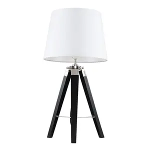 Bella Vista Wood Tripod Lamp White