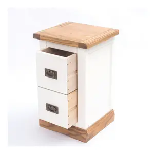 Tropea 2 Drawer Petite Bedside Table Brass Drop Handle