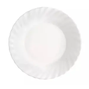 Bormioli Rocco 20cm Round White 6 Plate Set Prima Dinner Service Opal Glass Tableware