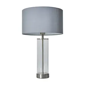 Yawen 56" Brushed Chrome Table Lamp Dark Grey