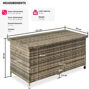 Storage Box Kiruna - rattan garden furniture cushion storage 120 x 55 x 61.5 cm - nature