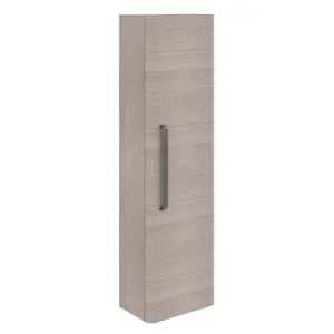 Emery Wall Hung Textured Grey Tall Bathroom Cabinet with Gun Grey Bar Handle (H)120cm (W)35cm