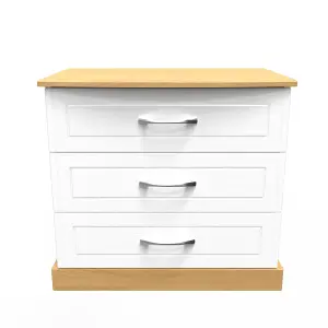 Whitby 3 Drawer Chest in White Ash & Oak (Ready Assembled)