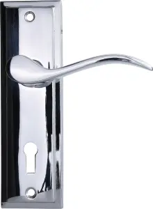 Sandleford Lupton Door Handle Lock Lever Set - Polished Chrome