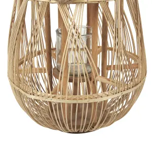 Beliani Rustic Lantern TONGA Wood Natural