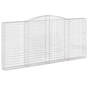 Berkfield Arched Gabion Basket 400x30x180/200 cm Galvanised Iron