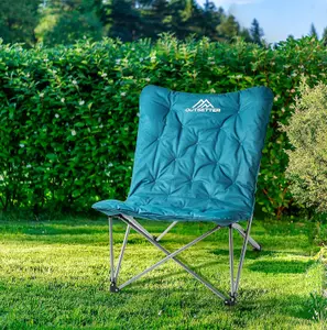 Butterfly Camping Folding Chair with Oversized Padded Moon Chair - Blue