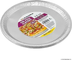 Pack Of 12 Foil Pizza Platters Disposable Pizza Trays Large Round Plate Pan Suitable For Fridge Freezer & Oven Baking